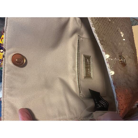 New Nicole Miller Gold Sequin Bag - Picture 5 of 7